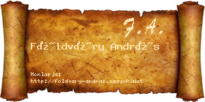 Földváry András névjegykártya