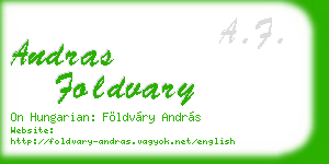 andras foldvary business card